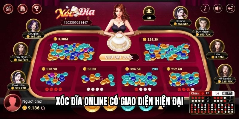 Xóc đĩa online có giao diện hiện đại